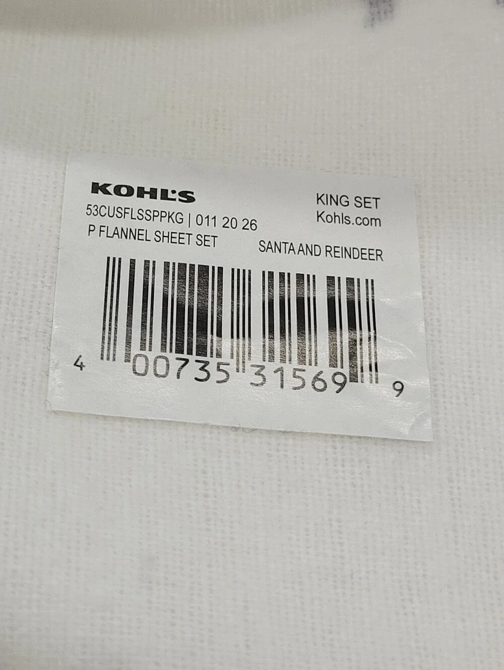 Cuddl Duds Heavyweight Flannel Sheet Set Reindeer Santa Print KING Size NEW